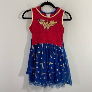 Wonder Women Girl's Costume Dress w/ Removable Cape Size L (10/12)